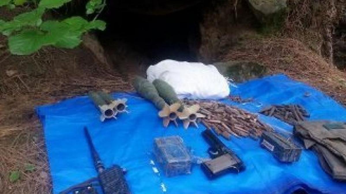 Police seize cache of arms from terrorist hideout in Gulshanpora forest of J&K